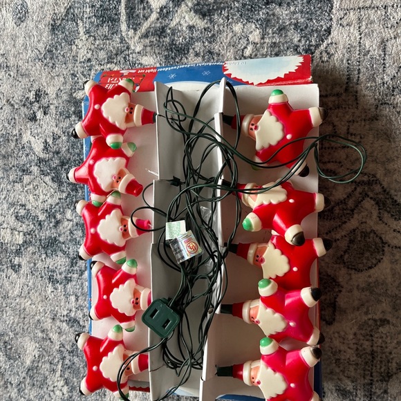 Vintage Blo Mold String Of Lights Santa 10 Club Santa - Picture 11 of 12
